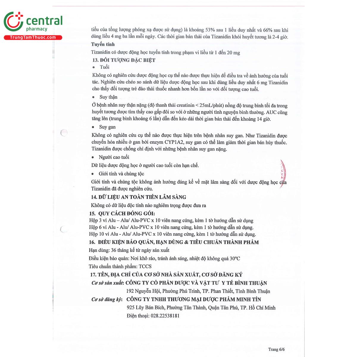 mt tizanidin 6 12 U8447