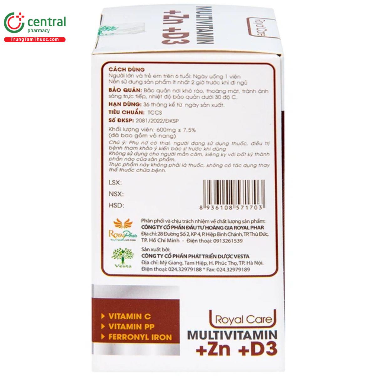 multivitamin zn d3 royal care 5 K4806