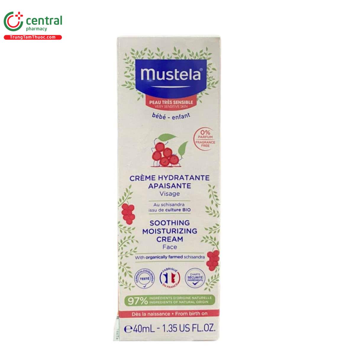 Mustela Soothing Moisturizing Face Cream cấp ẩm làm dịu da em bé