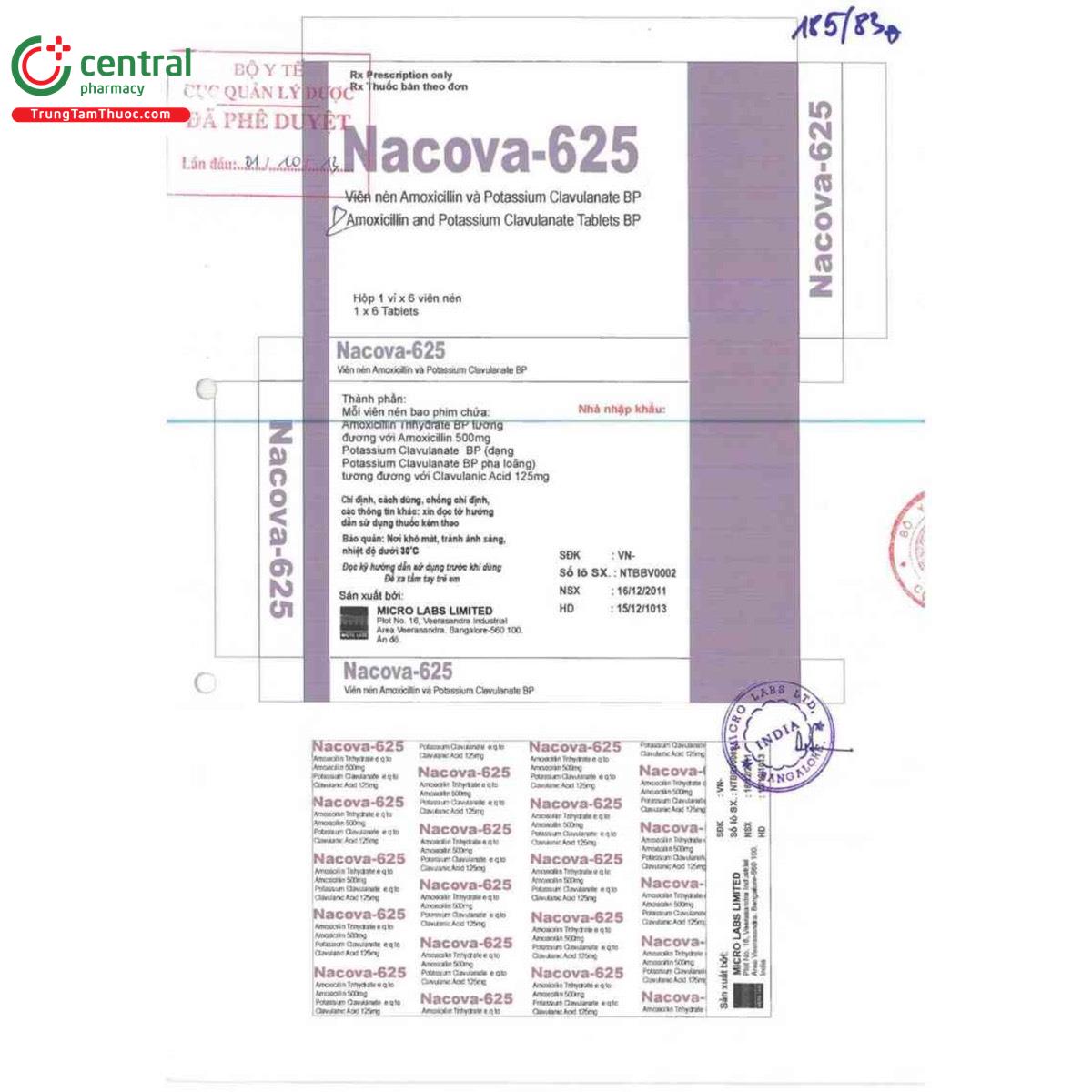 nacova 625mg 5 G2181