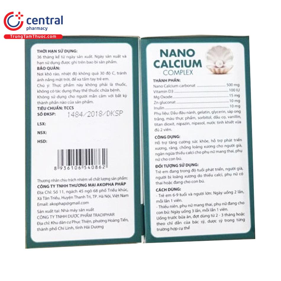 nano calcium complex vitamin d3 zinc 3 U8553