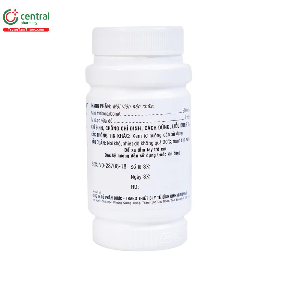 natri bicarbonat 500mg bidiphar 2 N5164