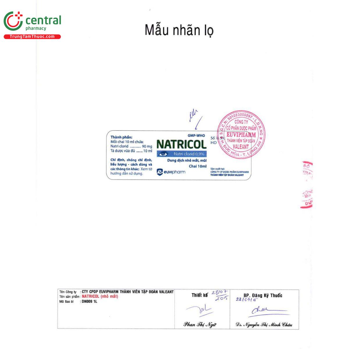 natricol 10ml 3 H3361