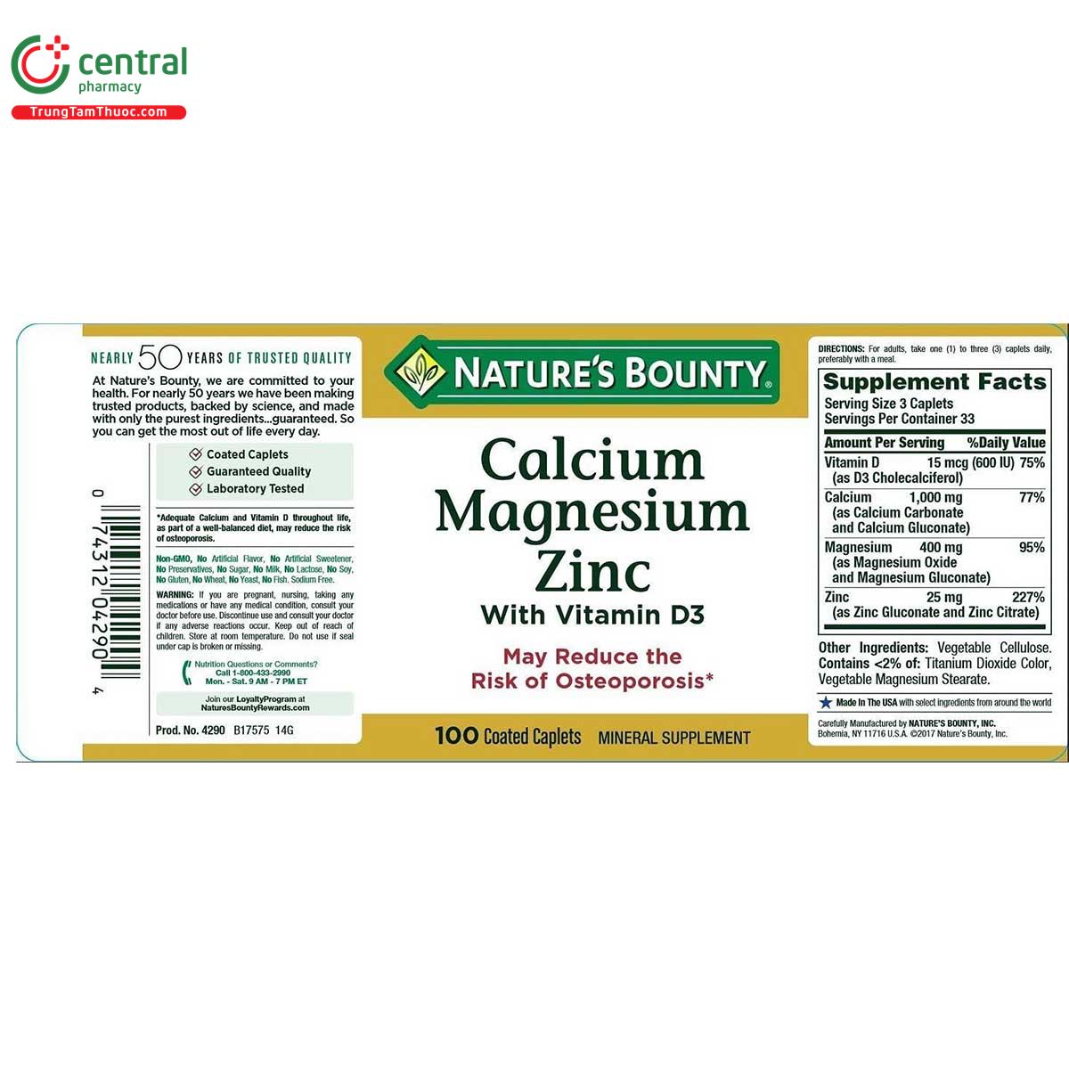 natures bounty calcium magnesium zinc 11 G2878