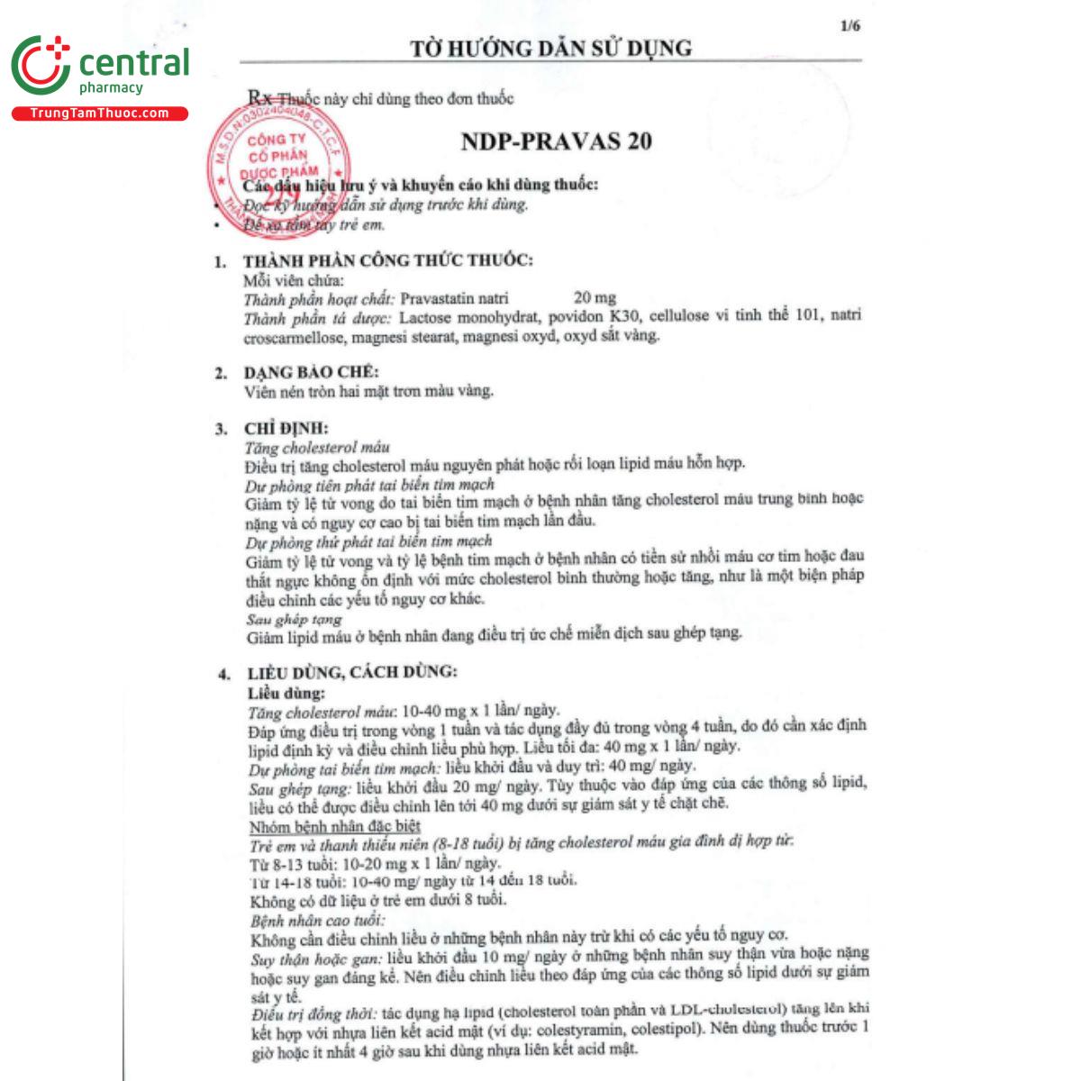 ndp pravas 20mg 4 L4343