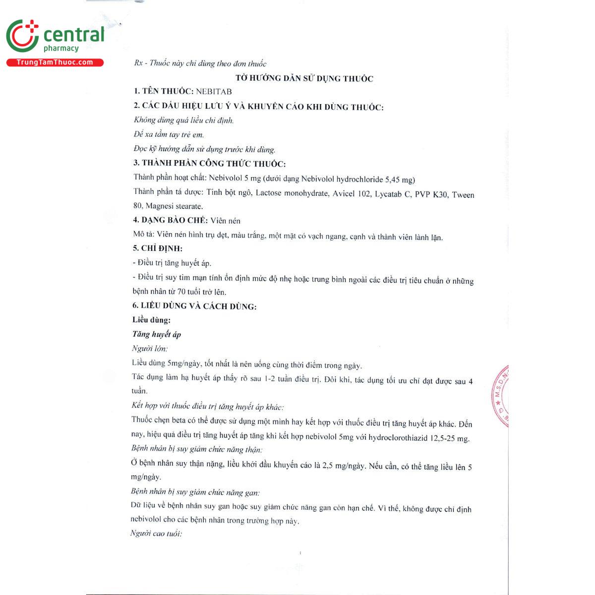 nebitab 5mg 3 U8683