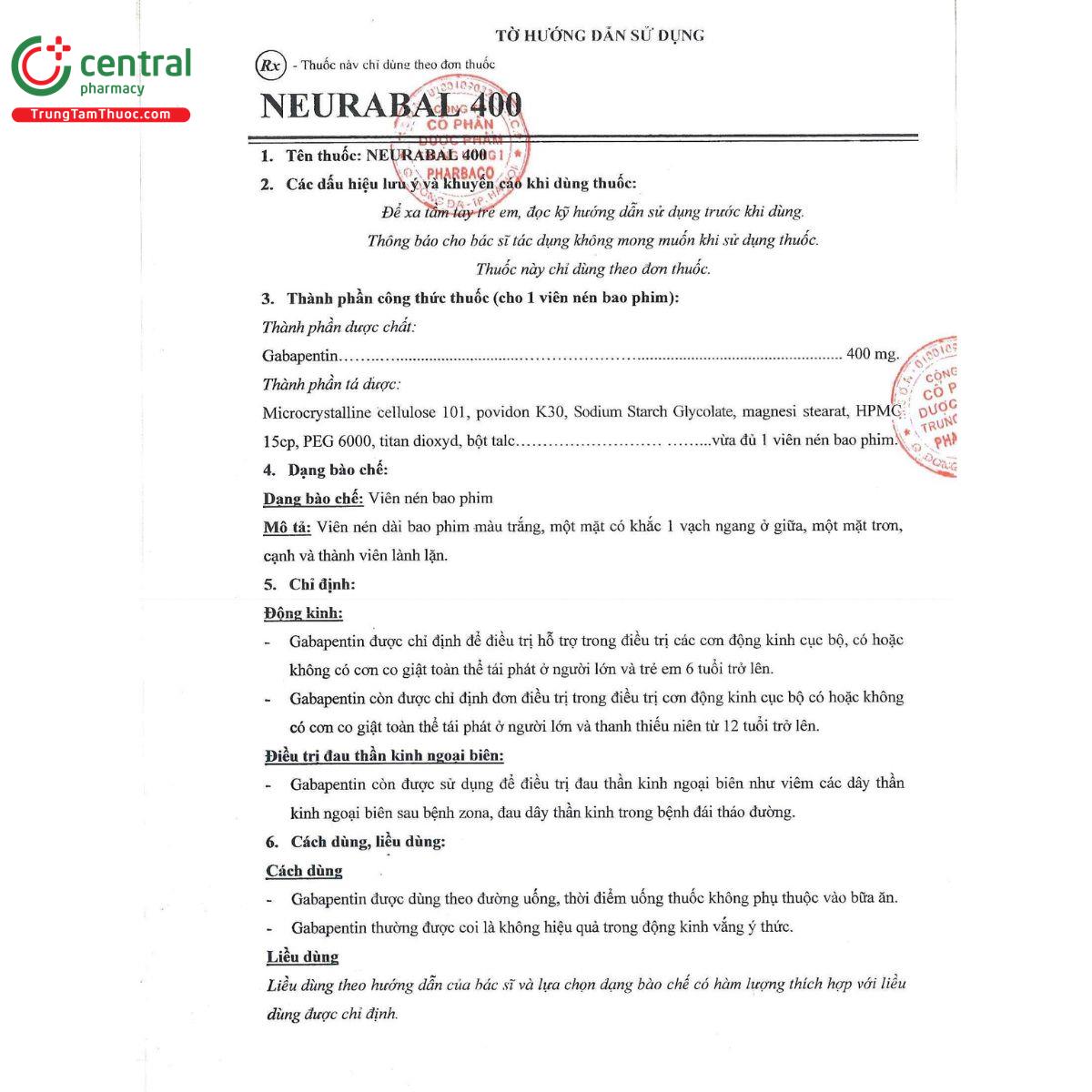 neurabal 400 3 K4724