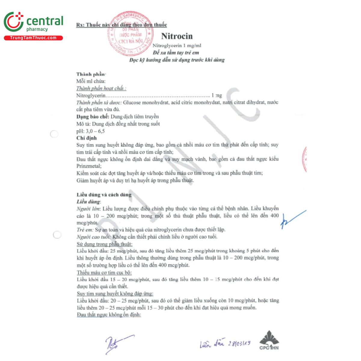 nitrocin 1mg ml 4 N5158