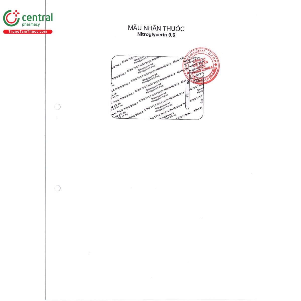nitroglycerin 0 6 duoc trung uong 3 4 S7161 nitroglycerin 0 6 duoc trung uong 3 4 S7161