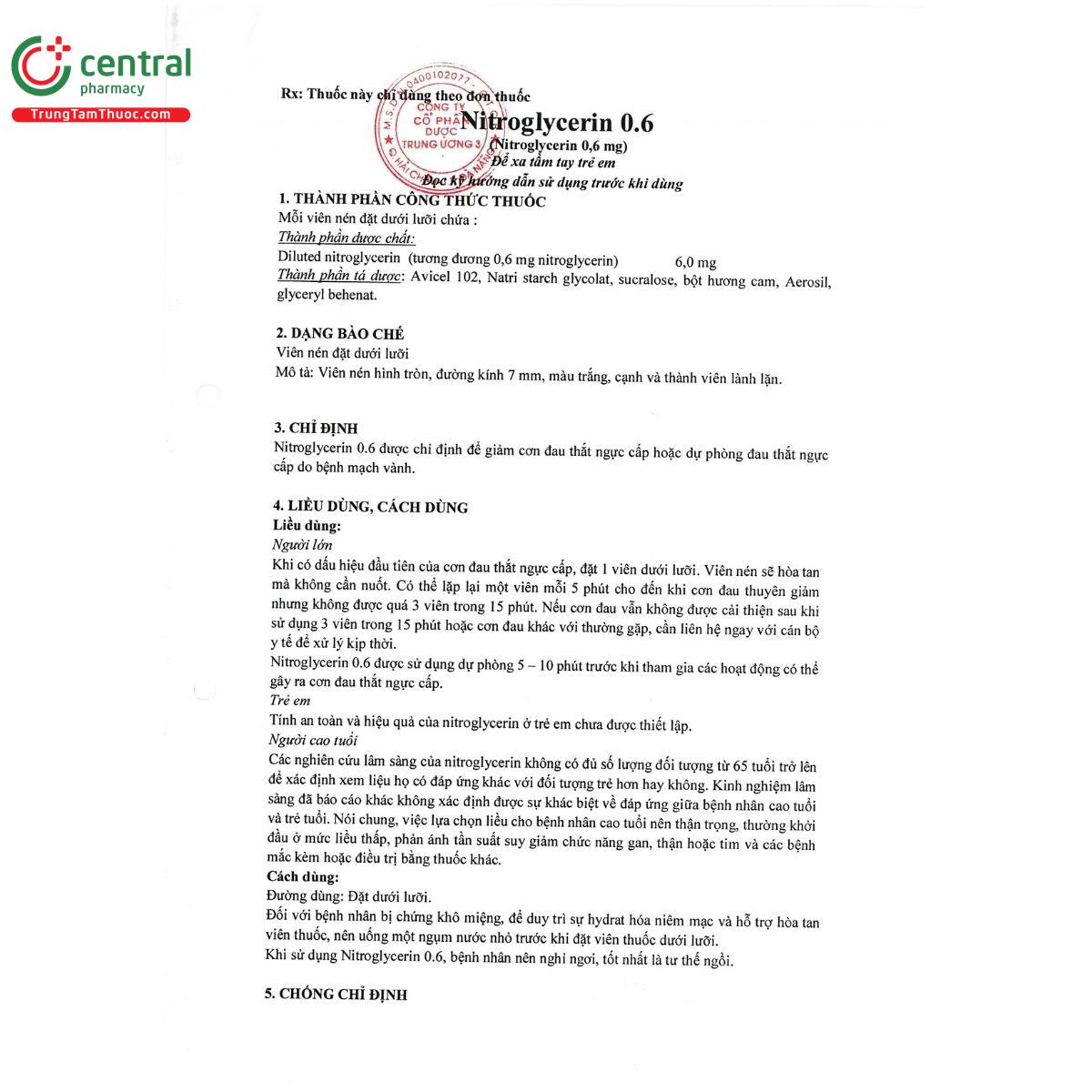 nitroglycerin 0 6 duoc trung uong 3 5 L4324 nitroglycerin 0 6 duoc trung uong 3 5 L4324