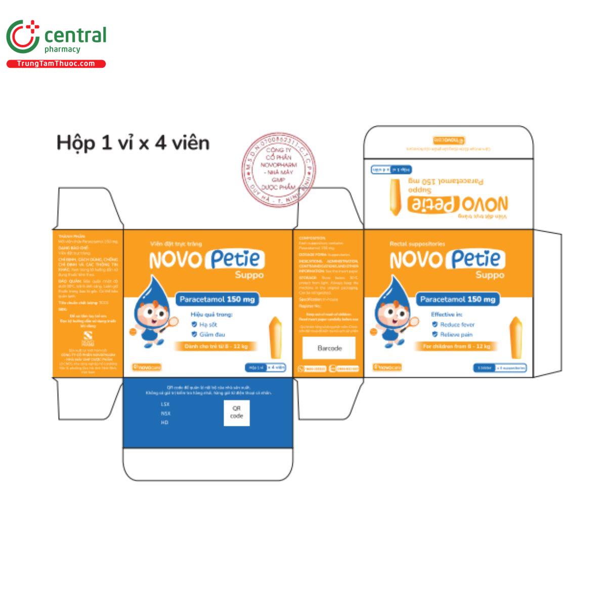 novopetie suppo paracetamol 150 mg 8 E1326 novopetie suppo paracetamol 150 mg 8 E1326