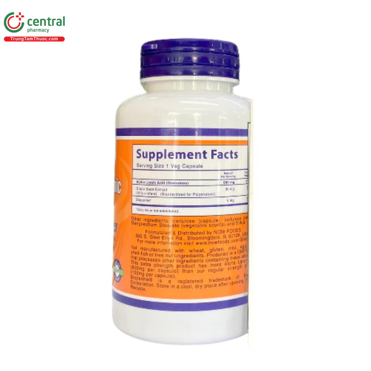 now alpha lipoic acid 600mg 3 P6038 now alpha lipoic acid 600mg 3 P6038