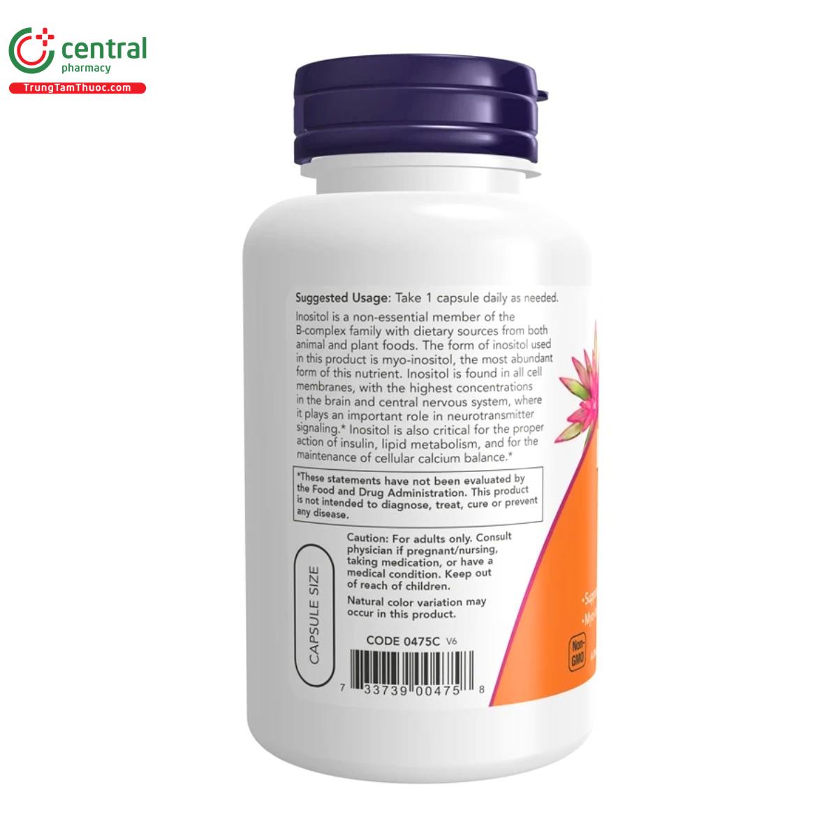 now inositol capsules 500mg 3 L4085 now inositol capsules 500mg 3 L4085