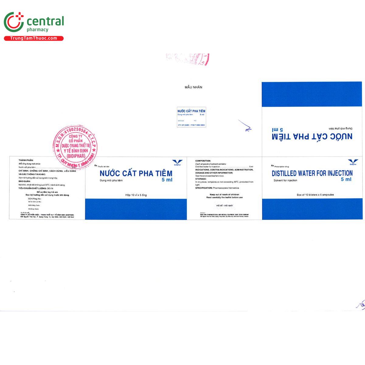 nuoc cat pha tiem 5ml bidiphar 3 I3710 nuoc cat pha tiem 5ml bidiphar 3 I3710