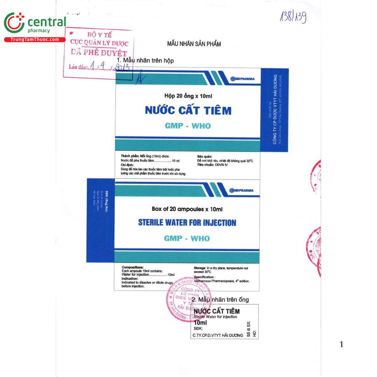 nuoc cat tiem hdpharma 10ml 2 N5205 nuoc cat tiem hdpharma 10ml 2 N5205