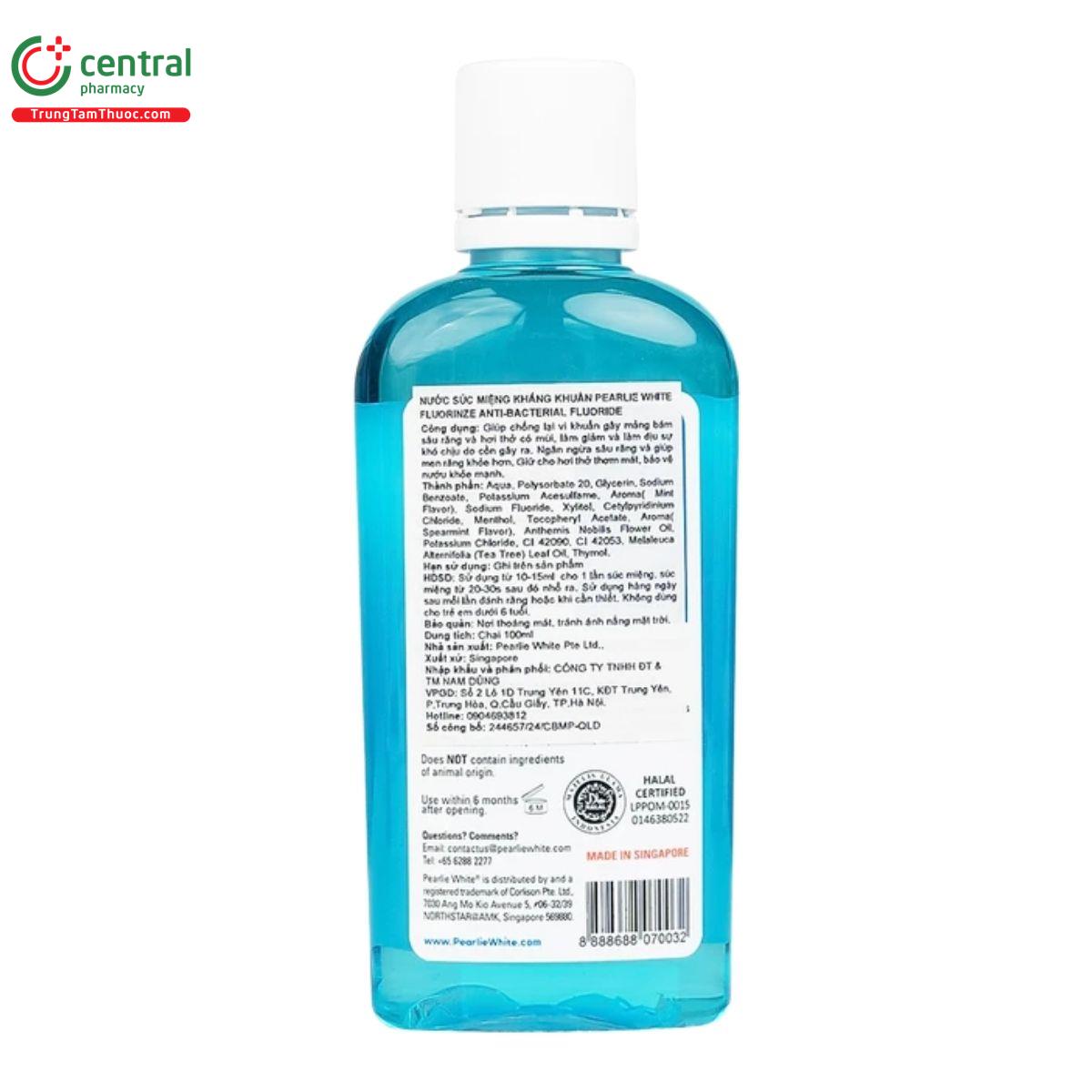 nuoc suc mieng pearlie white fluorinze anti bacterial fluoride 3 M4384