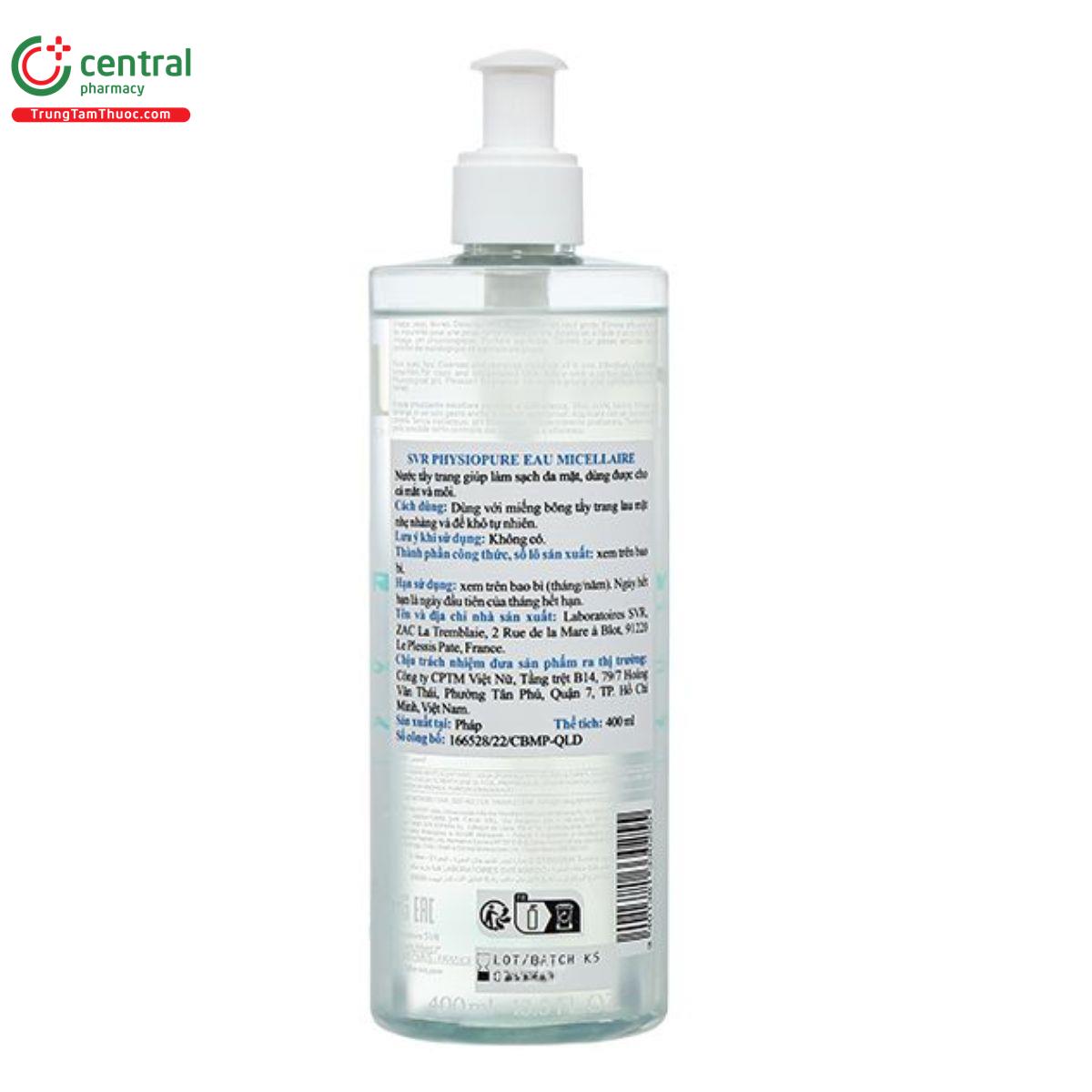 nuoc tay trang svr physiopure eau micellaire chai 400ml 2 A0306 nuoc tay trang svr physiopure eau micellaire chai 400ml 2 A0306