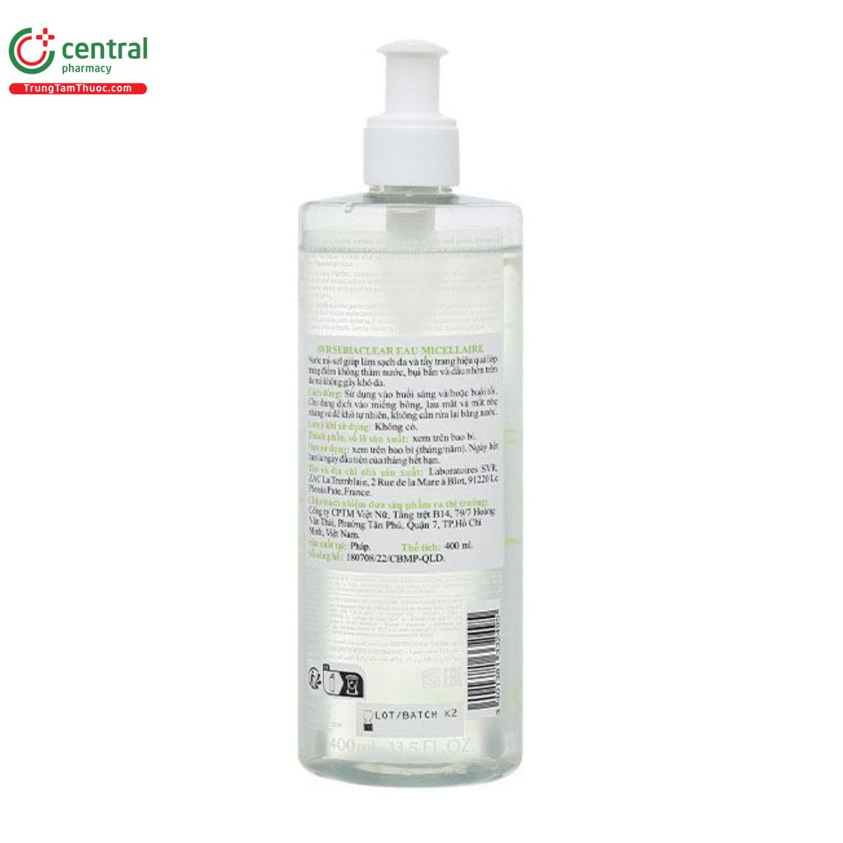 nuoc tay trang svr sebeiaclear eau micellaire 400ml 2 Q6282
