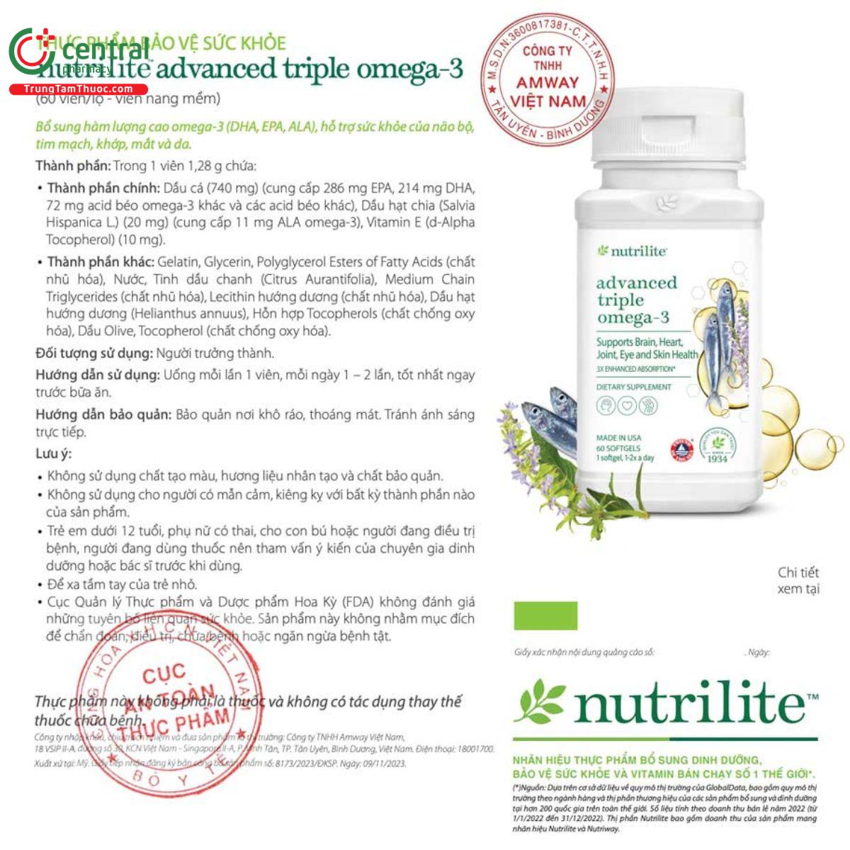 nutrilite advanced triple omega 3 4 P6883