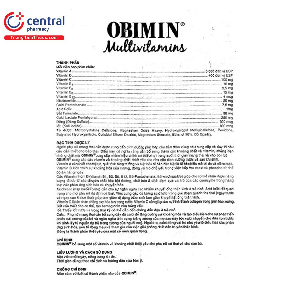 obimin multivitamin 22 C0863