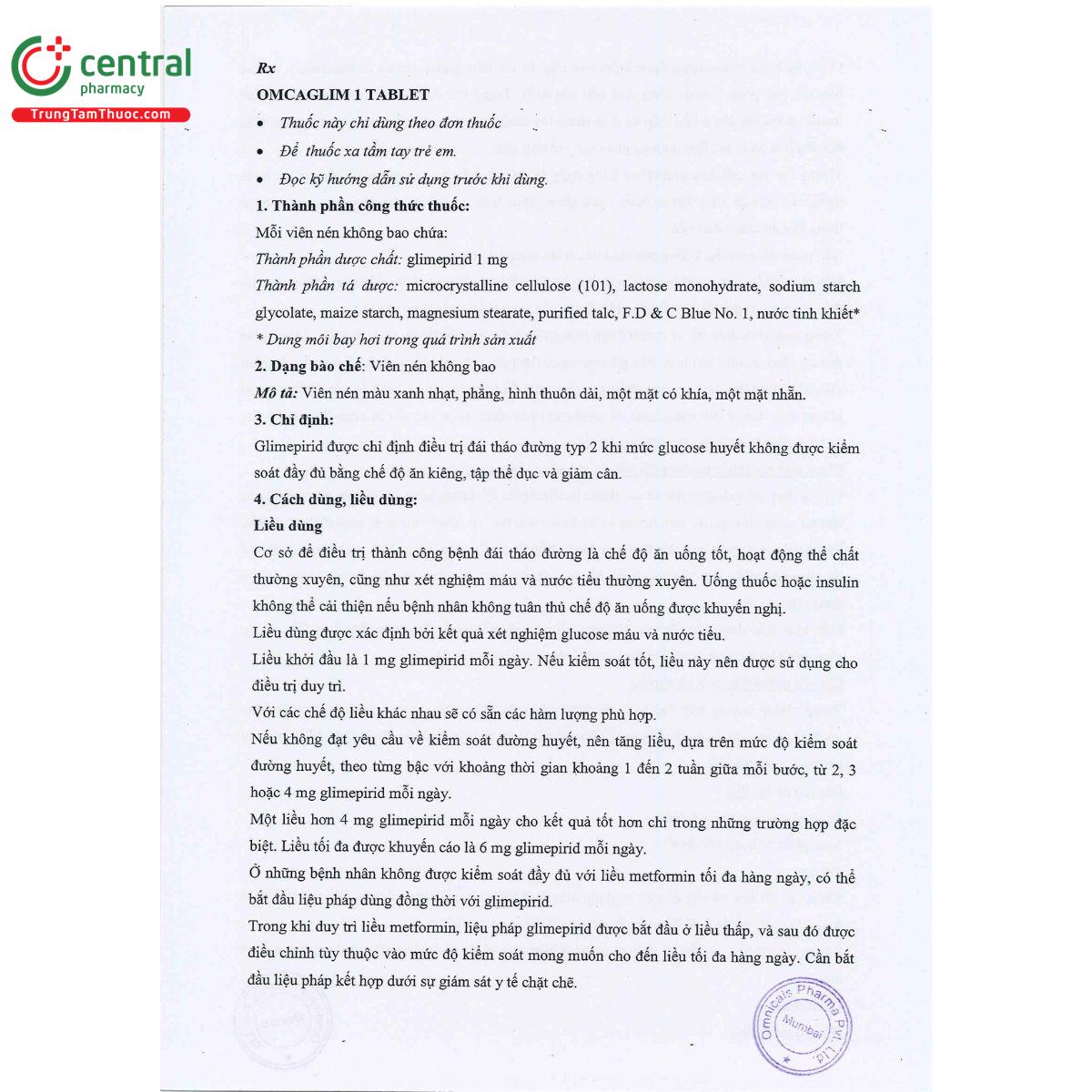 omcaglim 1 tablet 5 K4825 omcaglim 1 tablet 5 K4825