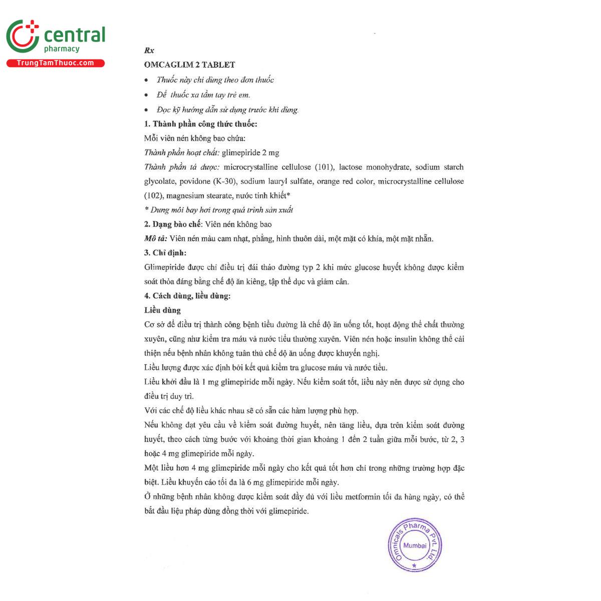 omcaglim 2 tablet 5 F2455