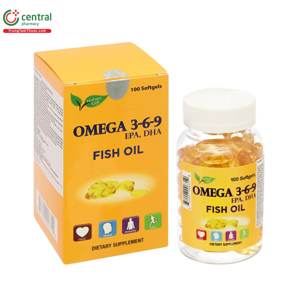 Omega 3-6-9 EPA DHA Fish oil Nature Gif- Dầu cá hỗ trợ bổ não,mắt,tim