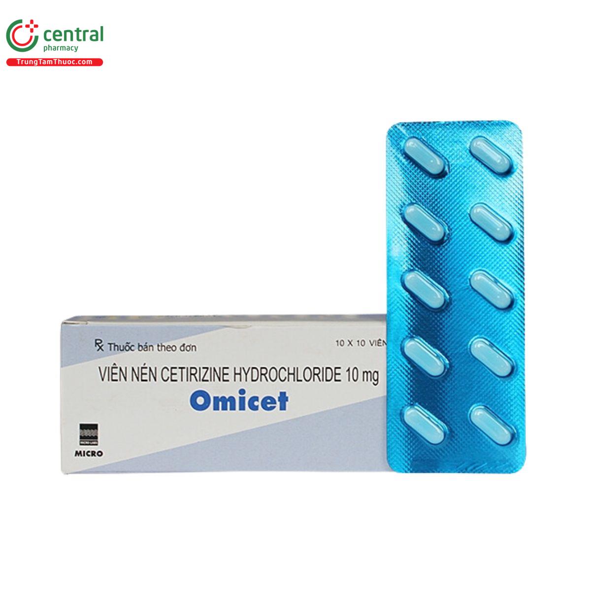 Thuốc Omicet điều trị mề đay, viêm mũi dị ứng, viêm kết mạc dị ứng