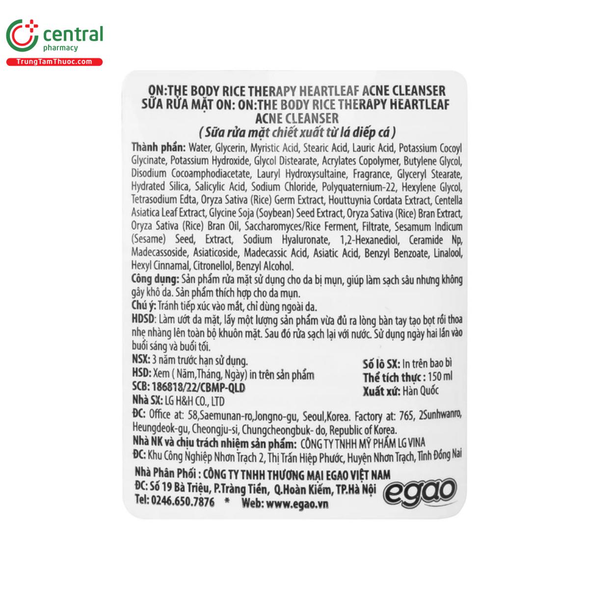 on the body rice therapy heartleaf acne cleanser 6 Q6060