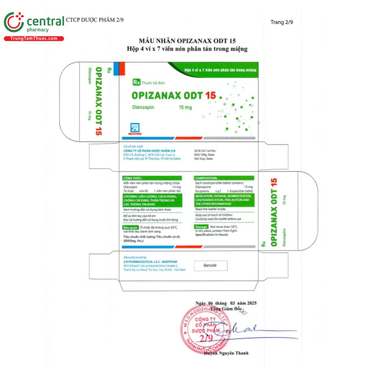 opizanax odt 15mg 3 L4516