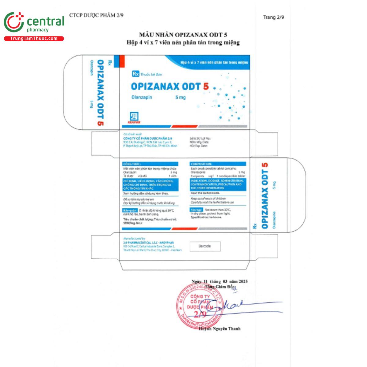 opizanax odt 5mg 3 F2564