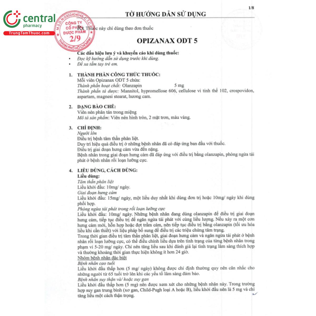 opizanax odt 5mg 4 U8747