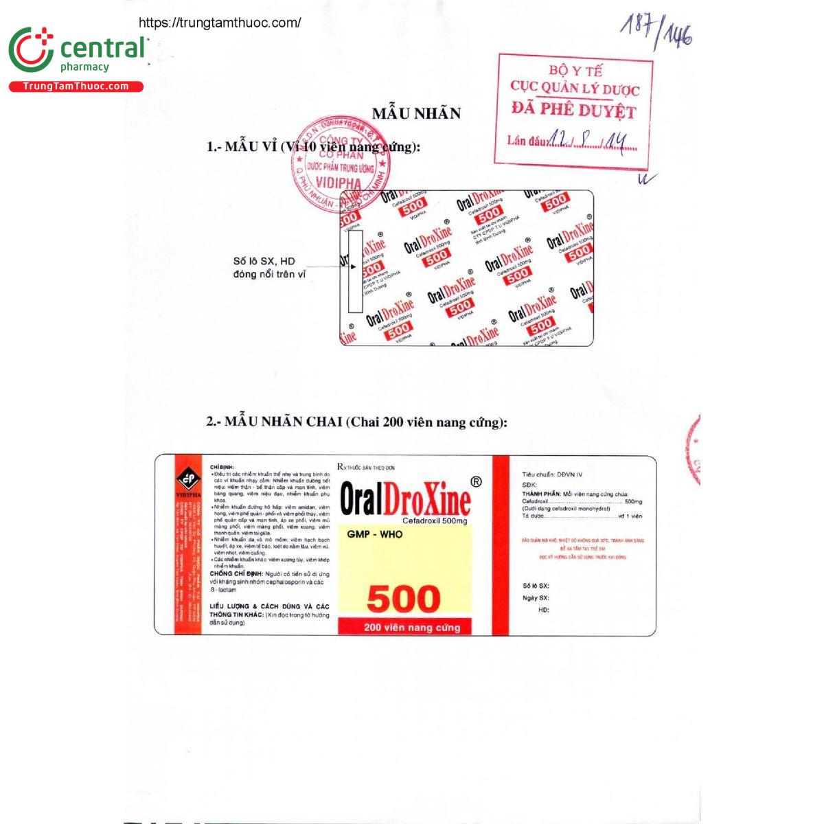 oraldroxine 500 5 V8101 oraldroxine 500 5 V8101