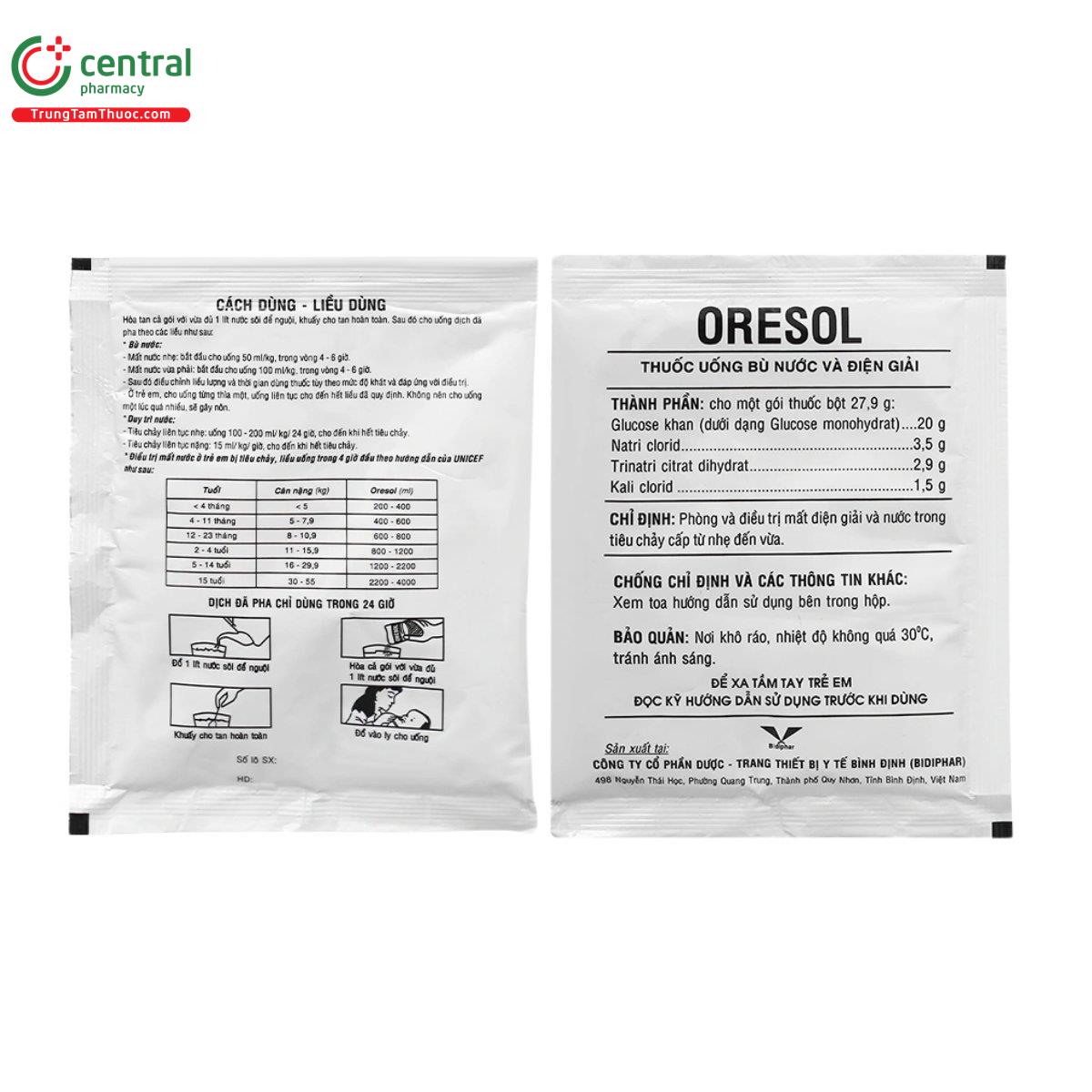oresol bidiphar 27 9g 4 L4464 oresol bidiphar 27 9g 4 L4464