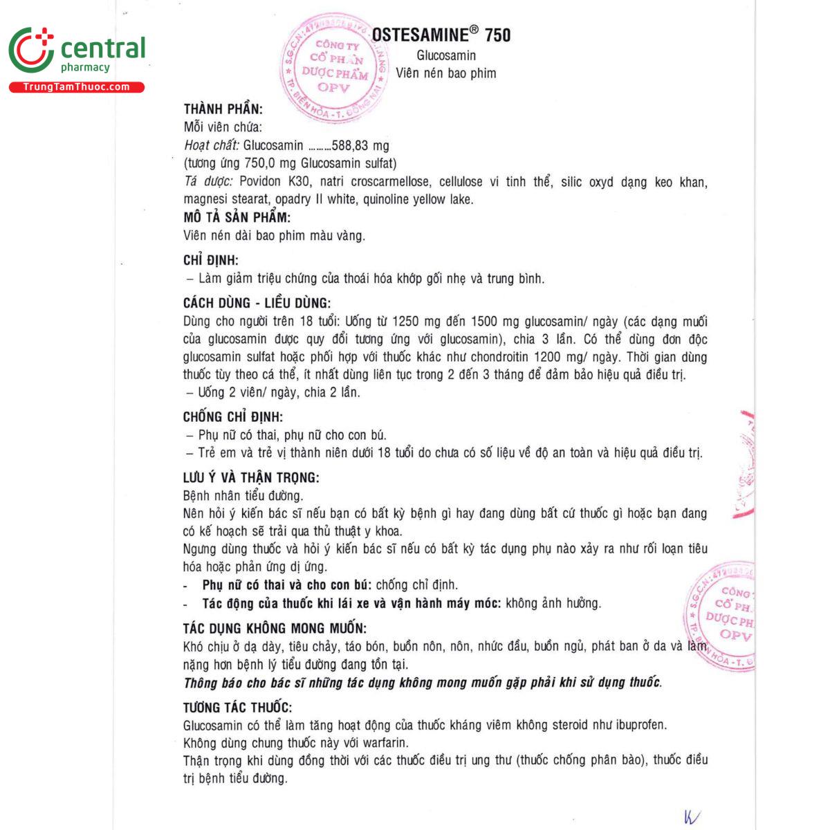 ostesamine 750 5 A0584 ostesamine 750 5 A0584