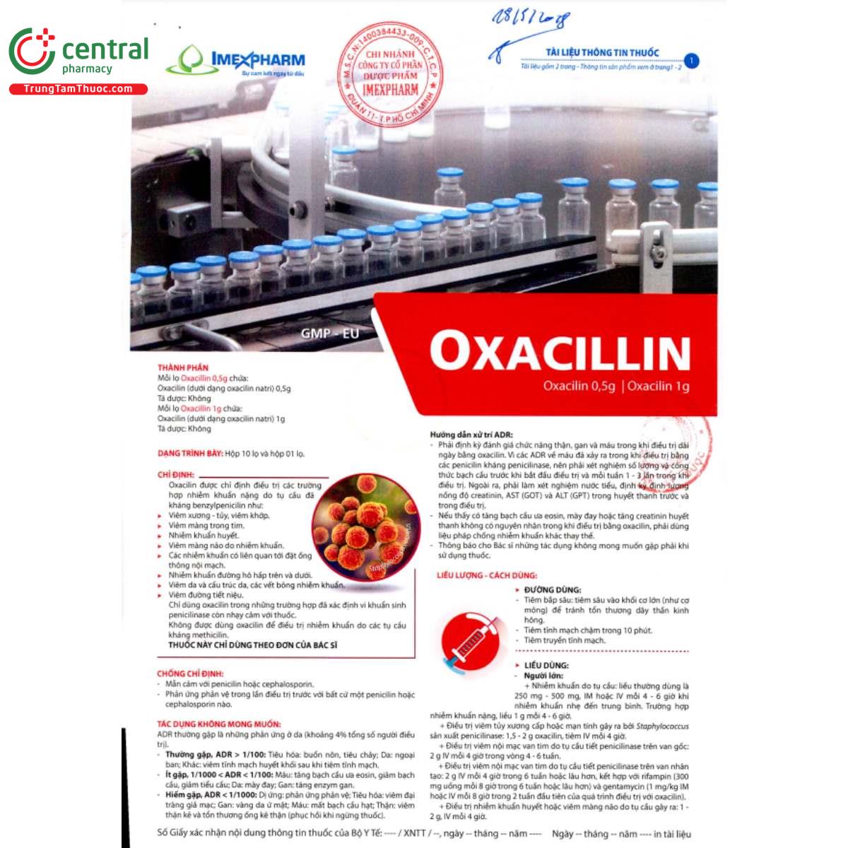 oxacillin 1g imexpharm 3 A0573