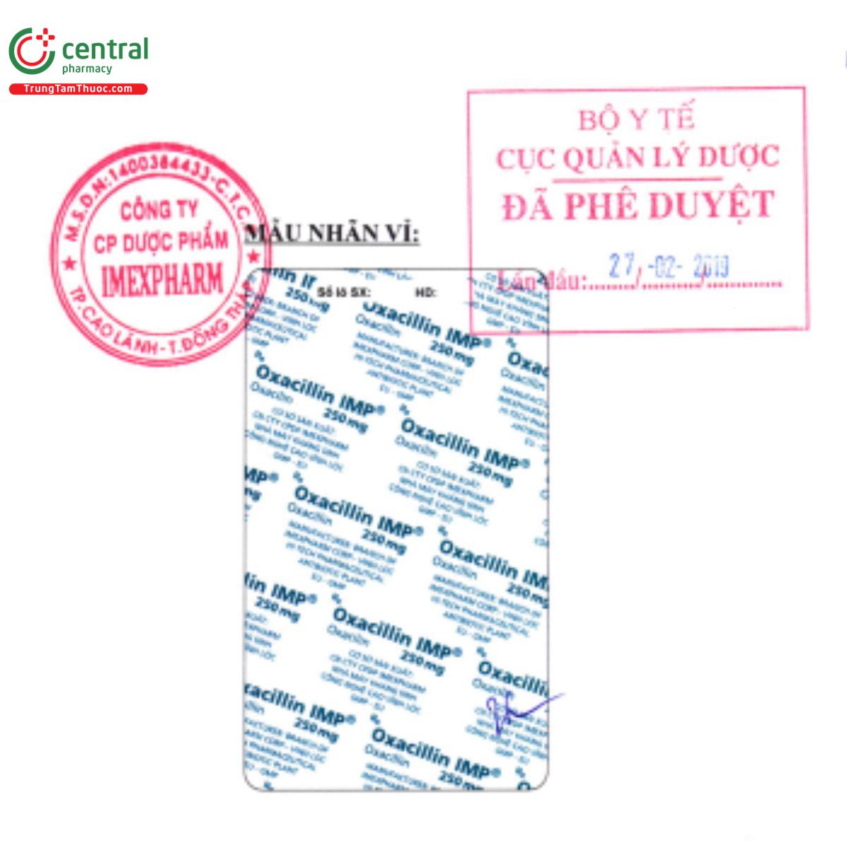 oxacillin imp 250mg 6 B0363