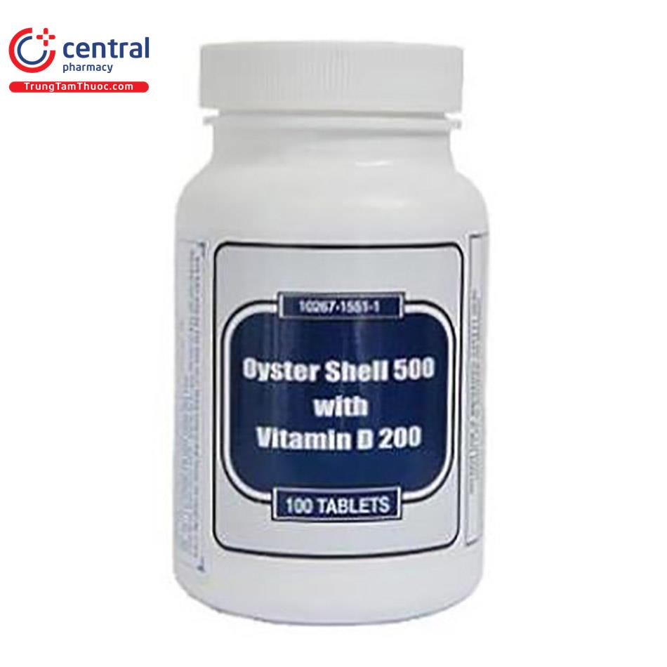 Thuốc Oyster Shell 500 with vitamin D 200 bổ sung vitamin và Canxi