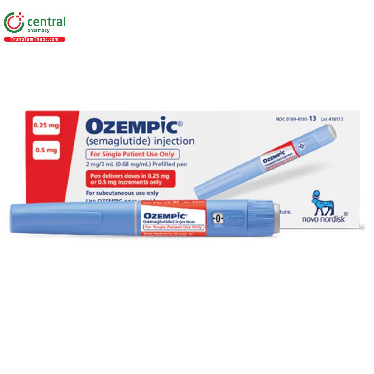 Thuốc Ozempic 0.25/0.5 Novo Nordisk - điều trị đái tháo đường type 2