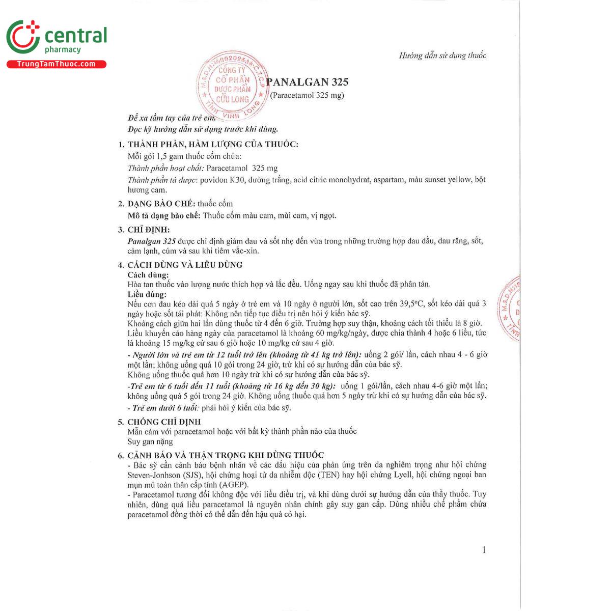 panalgan 325 4 H3003