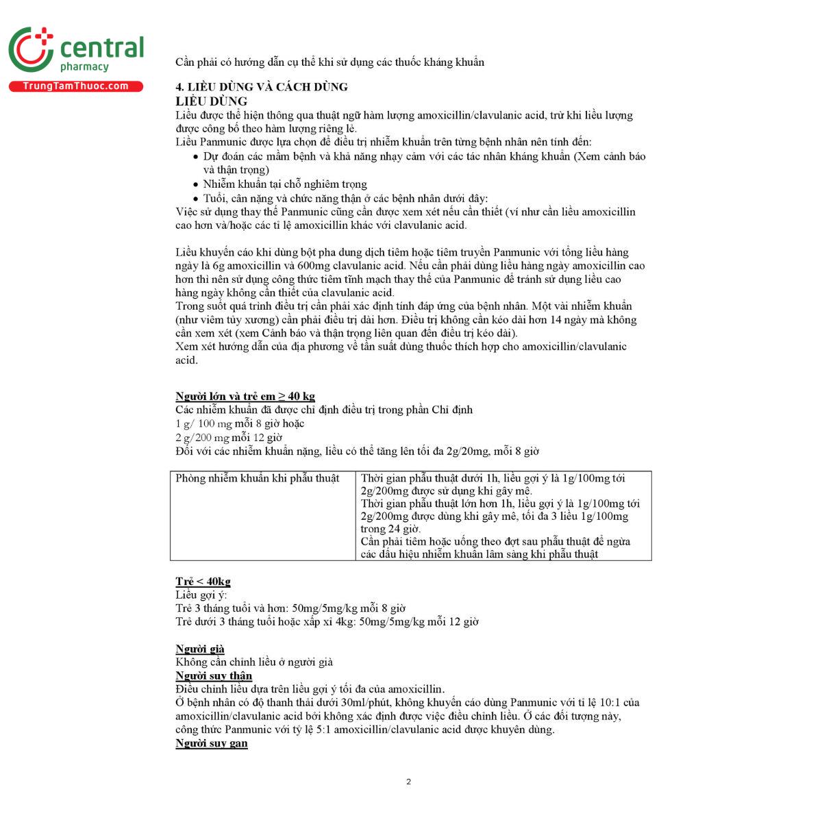 panmunic 2g 200mg 5 U8052