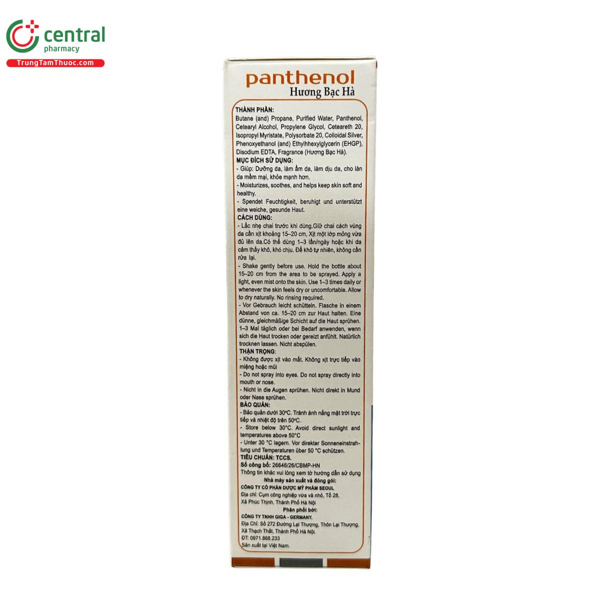 panthenol huong bac ha 6 T8510 panthenol huong bac ha 6 T8510