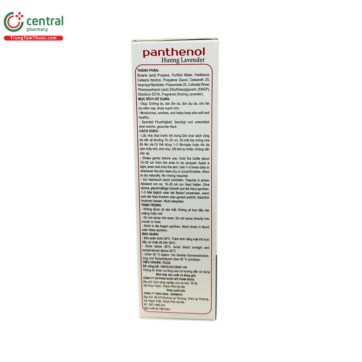 panthenol huong lavender 5 L4770 panthenol huong lavender 5 L4770