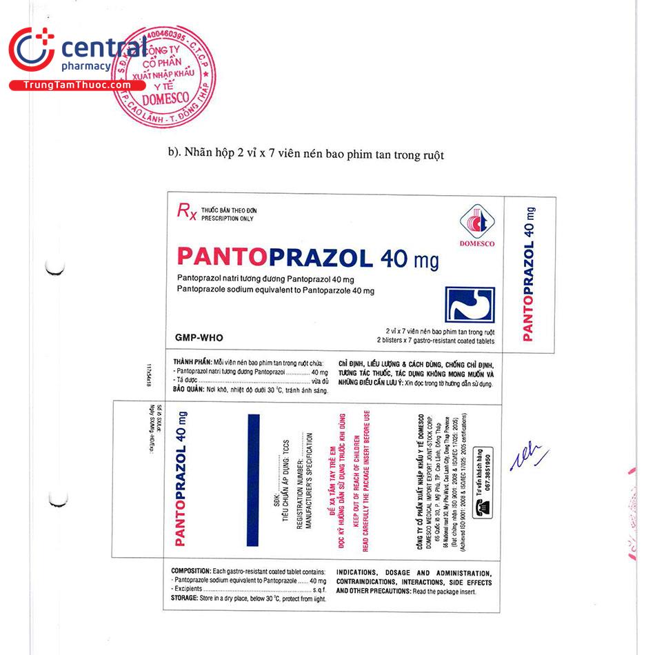 pantoprazol 40mg domesco 10 O6222