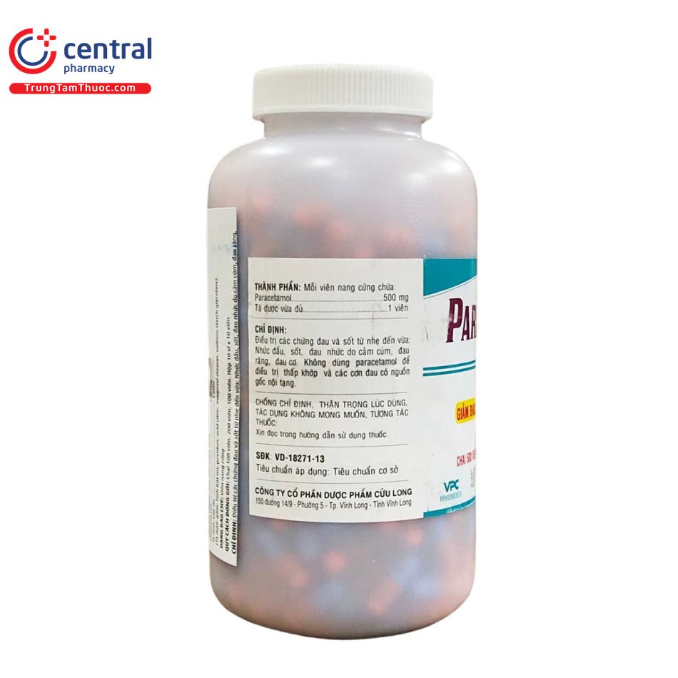 Paracetamol 500mg Dược Cửu Long