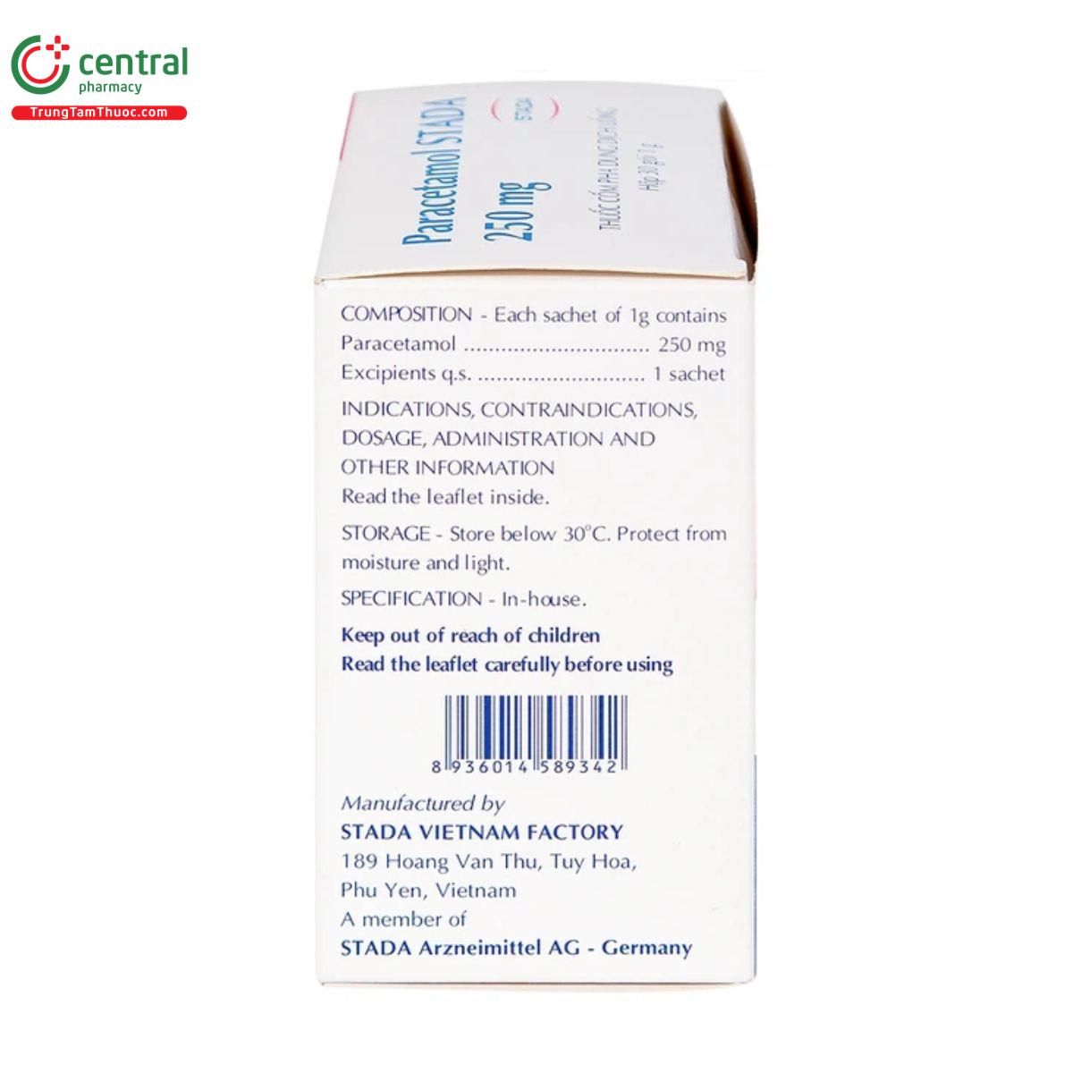 paracetamol stada 250mg 6 T7324