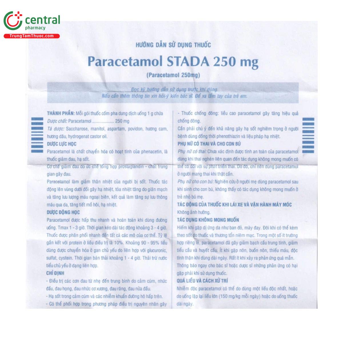 paracetamol stada 250mg 9 E2150