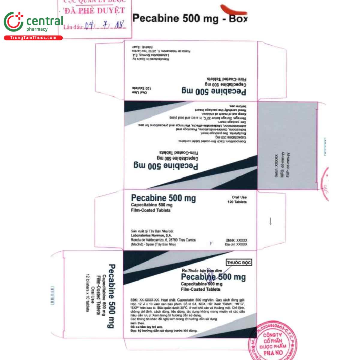 pecabine 500mg 5 E1806