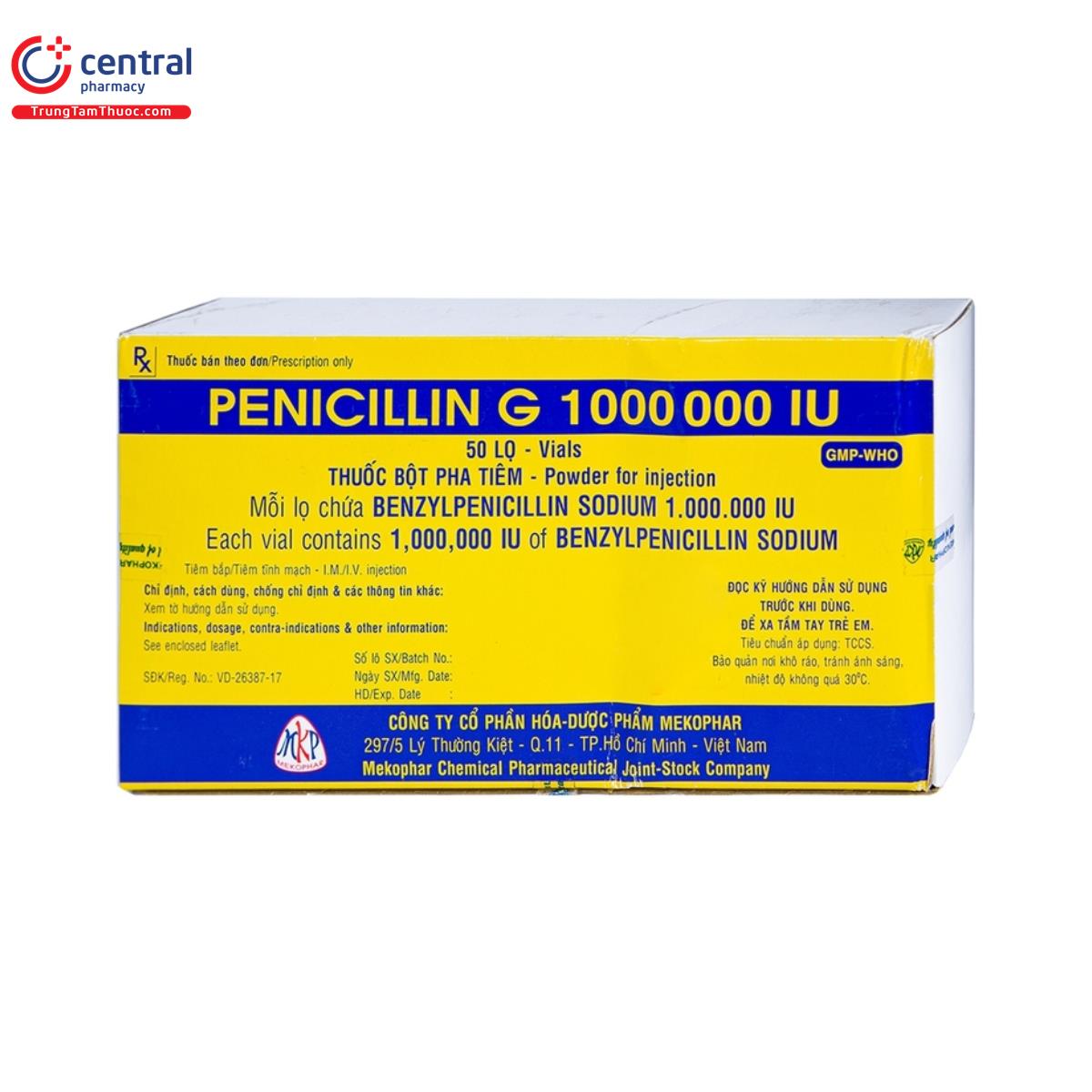 penicillin g 1000000 iu mekophar 3 V8251