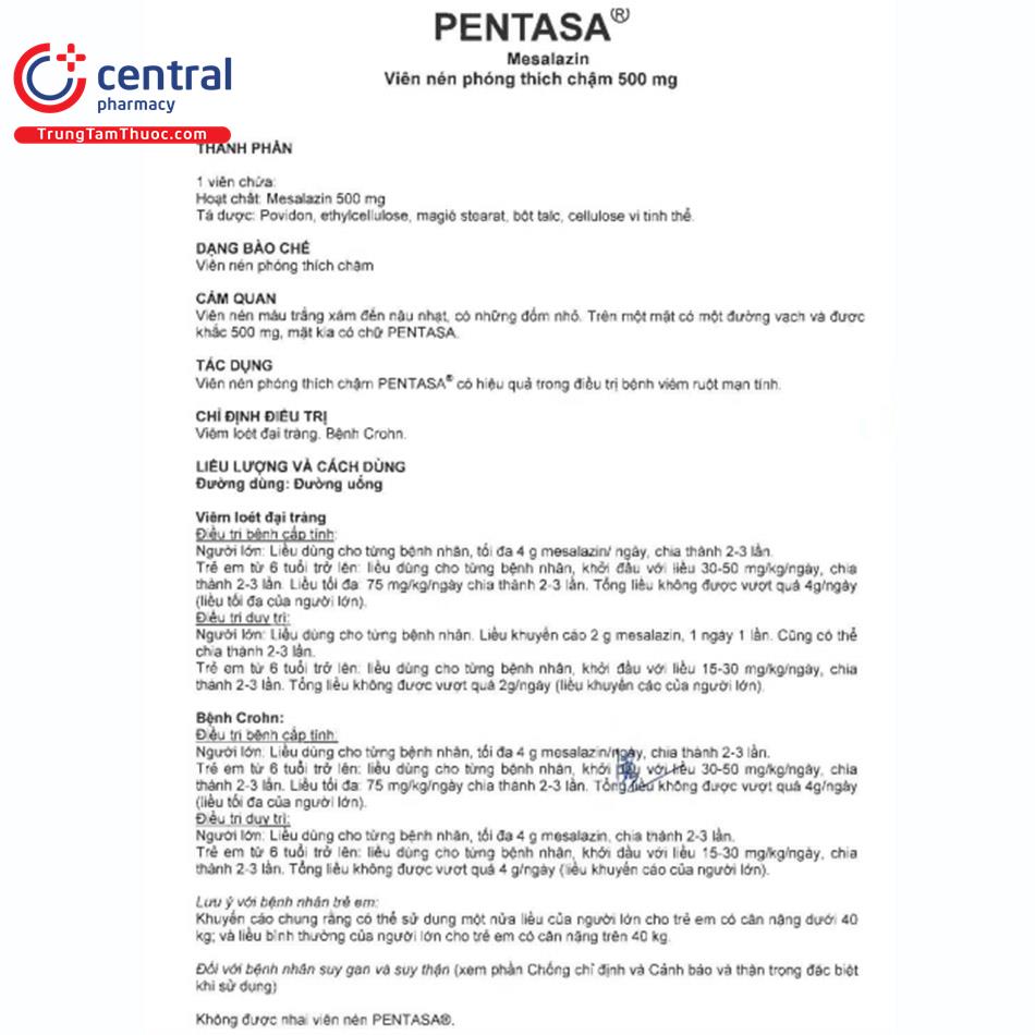 pentasa 500mg 12 T8560